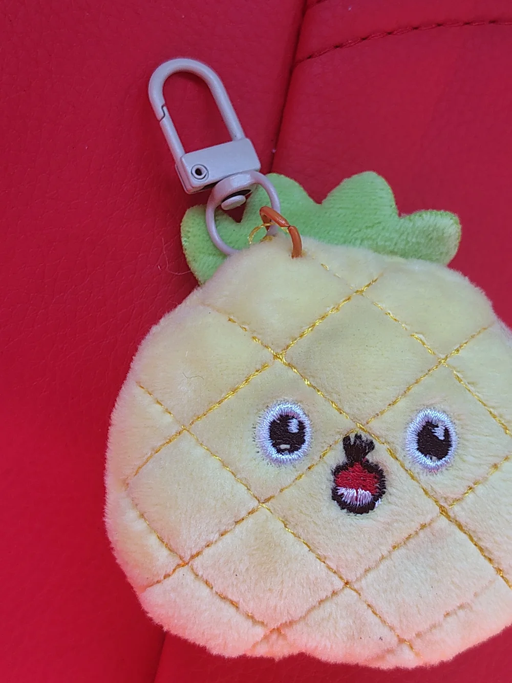 Cute Yellow Plush Fruit Keychain Clip - Unbranded